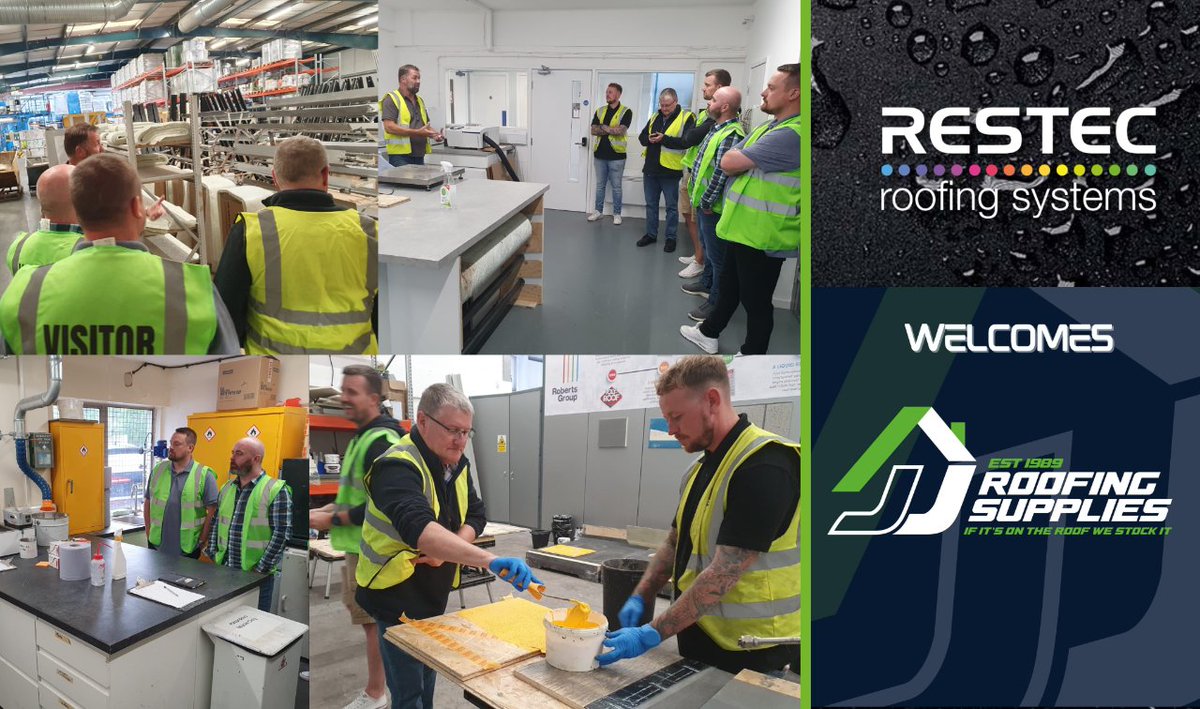 We were delighted to host JJ Roofing Supplies at Restec HQ yesterday for a tour of our research & development labs, manufacturing and training facilities! What a great opportunity it was to continue our thriving relationship ✊

#IfItsOnTheRoofTheyStockIt