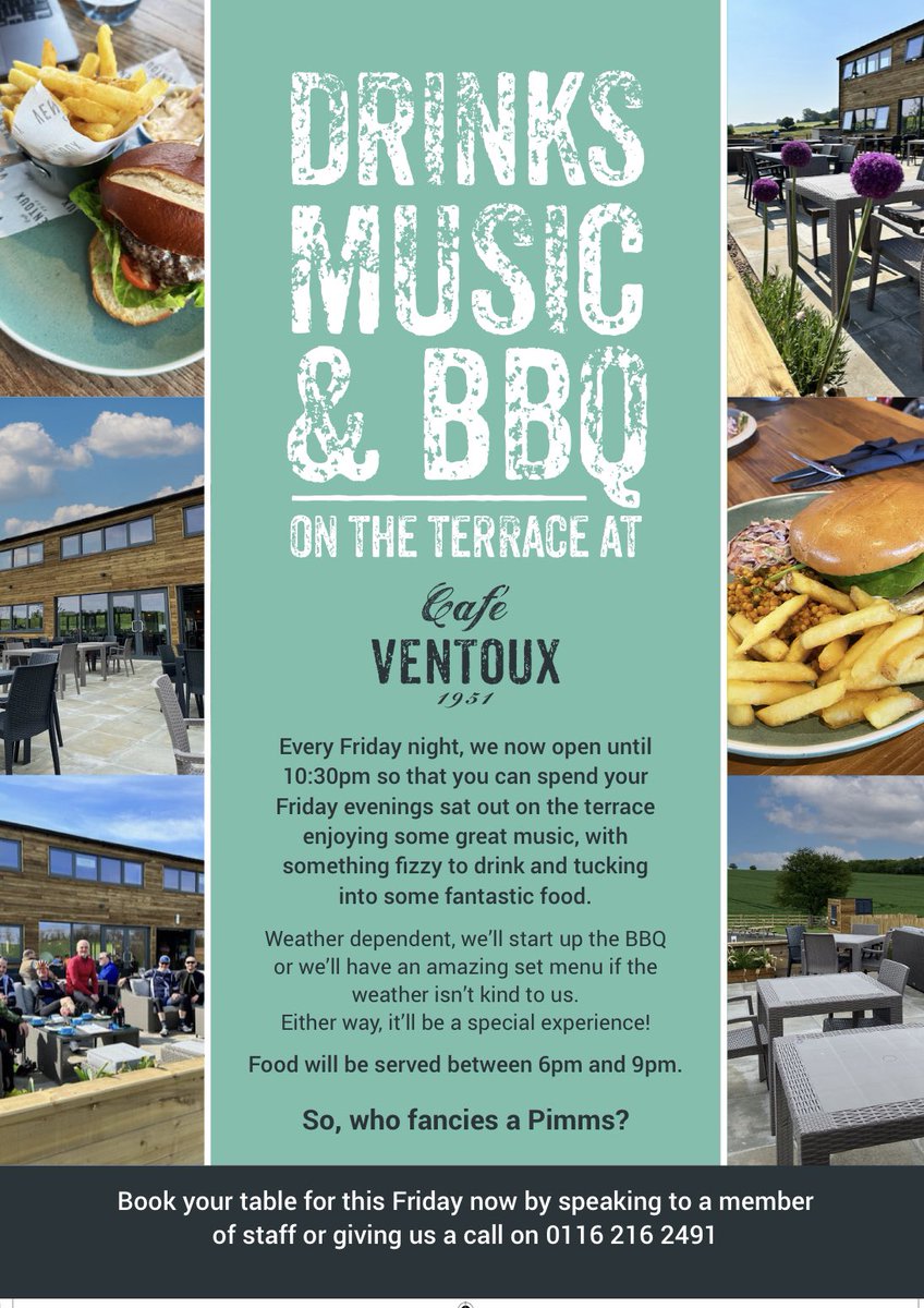 It’s Friday! You know what that means… there’s still space on the terrace, give us a call to book your table 😀 #cafeventoux #rutlandfood #leicester <a href="/coolasleicester/">Cool As Leicester</a>