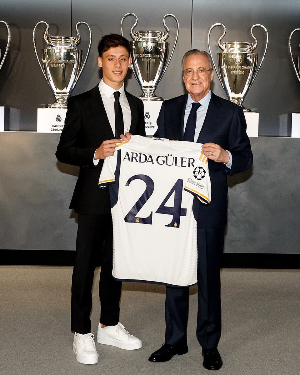 “I want to become Real Madrid legend”, says Arda Güler while presented today. “Thank you for choosing Real Madrid to build your story. At just 18 years old you fulfill one of your big dreams”, Florentino Pérez comments. ⚪️🇹🇷