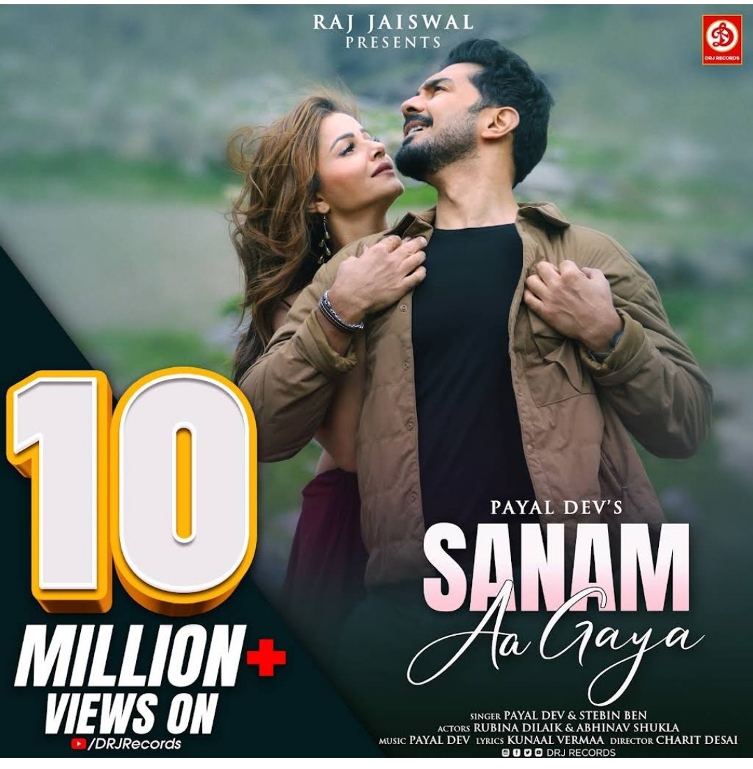 #SanamAaGaya starring @RubiDilaik has crossed 10M+ views on @drjrecords YouTube Channel in just 9days! 🥳

#RubinaDilaik