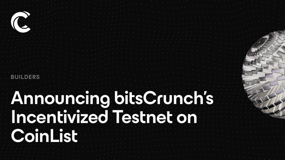 ICODrops's tweet photo. .@CoinList announced @bitsCrunch’s incentivized testnet.

bitsCrunch, an AI-enhanced data network that delivers high-quality NFT analytics and forensic data, is running a phased incentivized testnet to test all aspects of the protocol.

https://t.co/A8Rh1t4IsG https://t.co/JM4XYOSmKl
