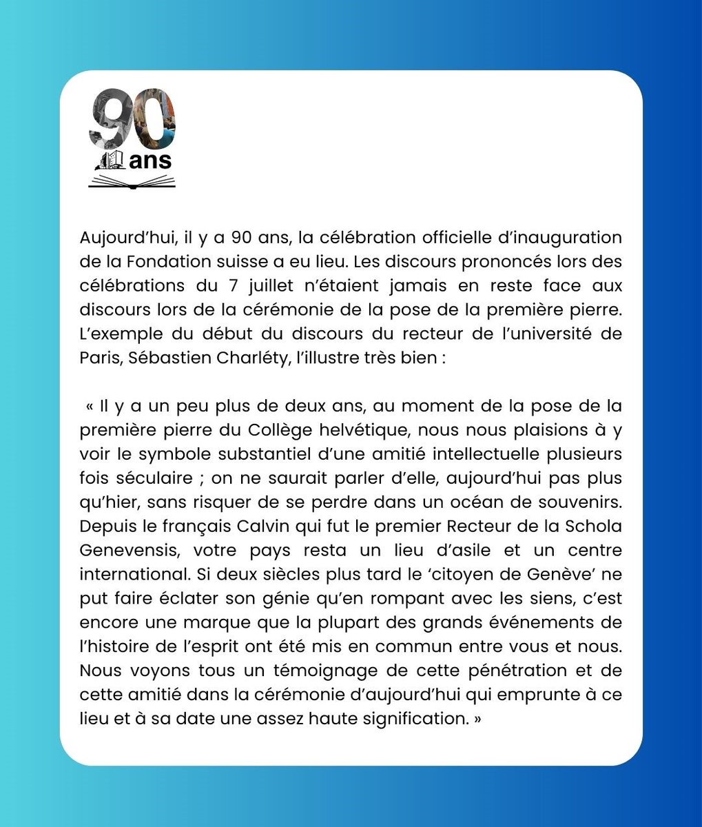 Fondationsuisse's tweet photo. Nous voilà donc de retour avec le tweet historique n˚11. C'est notre dernier post avant la pause estivale. Nous vous souhaitons dès à présent un agréable Quatorze-Juillet et nous sommes impatients de vous voir lors de la fête nationale suisse le 29/7 à partir de 16h. https://t.co/L04JgiFzm9