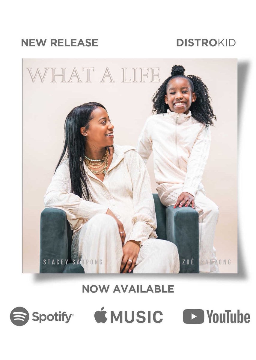 StaceyNuelle's tweet photo. What A Life” (feat Zoé) is out now on all digital platforms! I really enjoyed writing, recording and making this song together with my daughter. It is a timeless piece of art to me. 🥹
Hope you enjoy the song! ❤️‍🔥
https://t.co/XPQJl5fV15 https://t.co/QvQkSGdad8