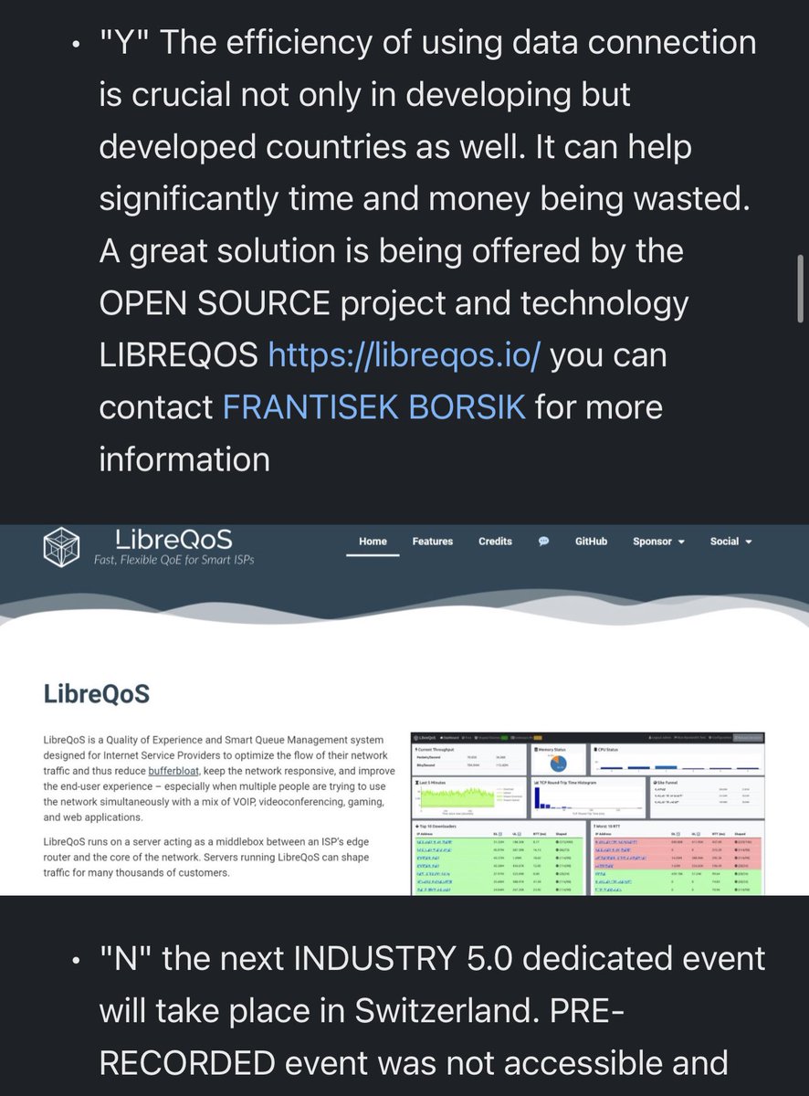 Thanks for the shoutout to the @LibreQoS - #QoE & #SmartQueueManagement system designed for Internet Service Providers in Your #Industry50 newsletter, Michael!  

#bufferbloat #latency #QoS #QualityOfExperience #LibreQoS #ISP #WISP #FWA #FTTX #FixedWireless #WiFi