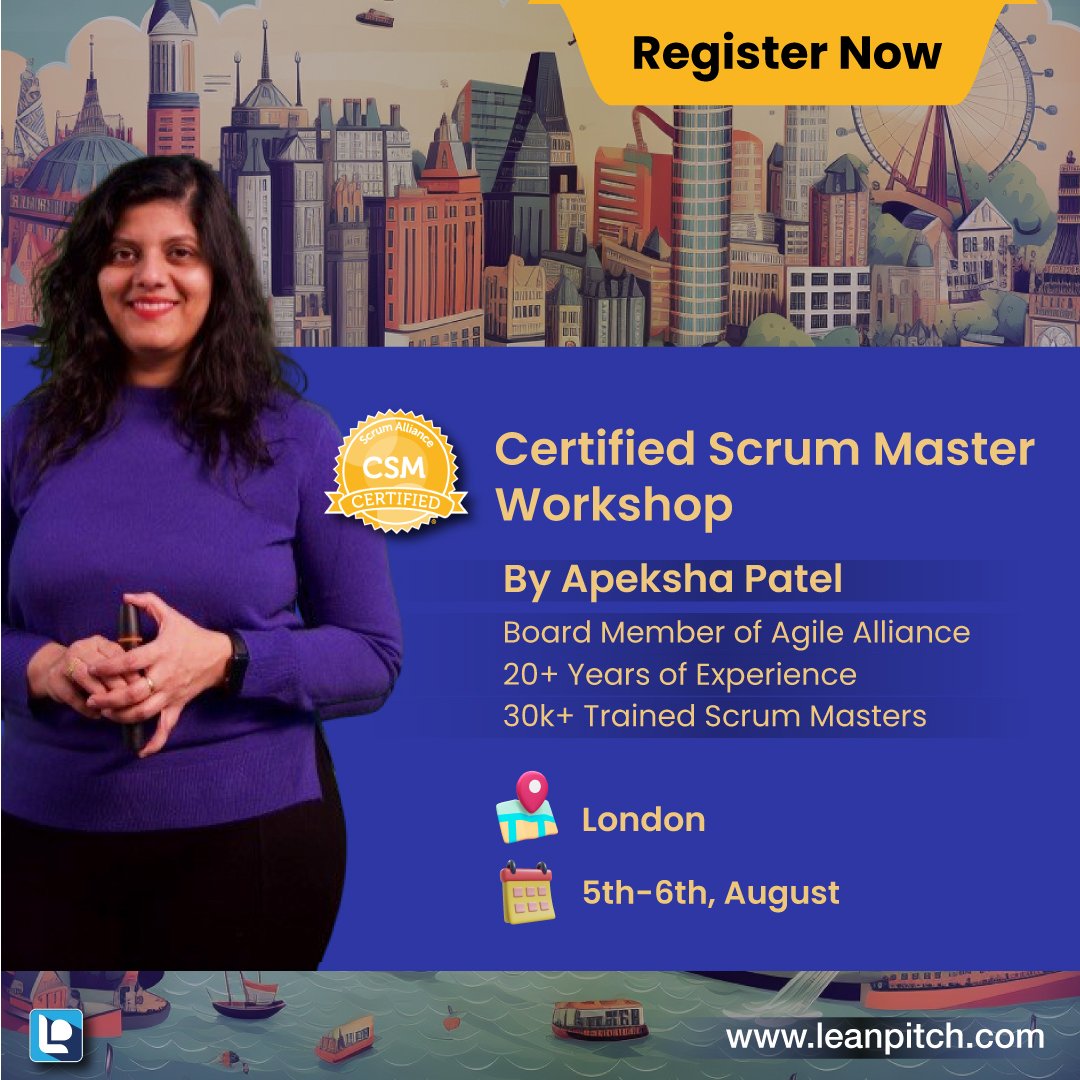 Scrum Mastery from Start to Finish: Interactive sessions, real-world application, & post-workshop support 🤩⚡

Know More- townscript.com/e/certified-sc…

#scrummaster #agile #agilecoach #productdevelpment #CSMWorkshop #ClassroomLearning #Pune #ProfessionalDevelopment #csm #scrum