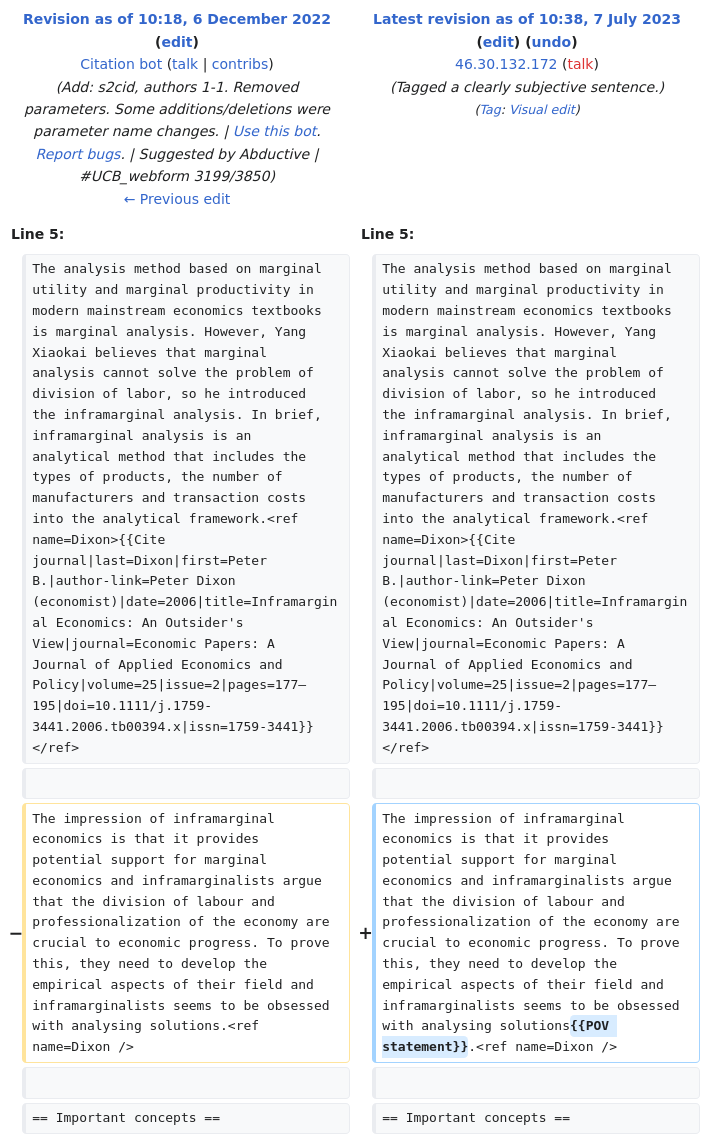 FinlandEdits's tweet photo. VTT muokkasi Wikipedia-artikkelia Inframarginal analysis https://t.co/VjBcJQ6HHg https://t.co/UIjUBiRsRk