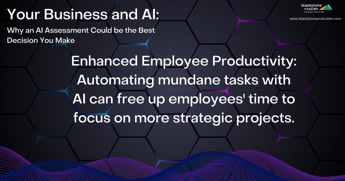 YourDataJourney's tweet photo. Empower your workforce with AI! Join @blackstoneandcullen and @NexusDigitalGroup as we assess your business and unleash unparalleled productivity. 

#EmployeeProductivity #AIForWork #SmarterDecisions https://t.co/7rPfOMG1PU