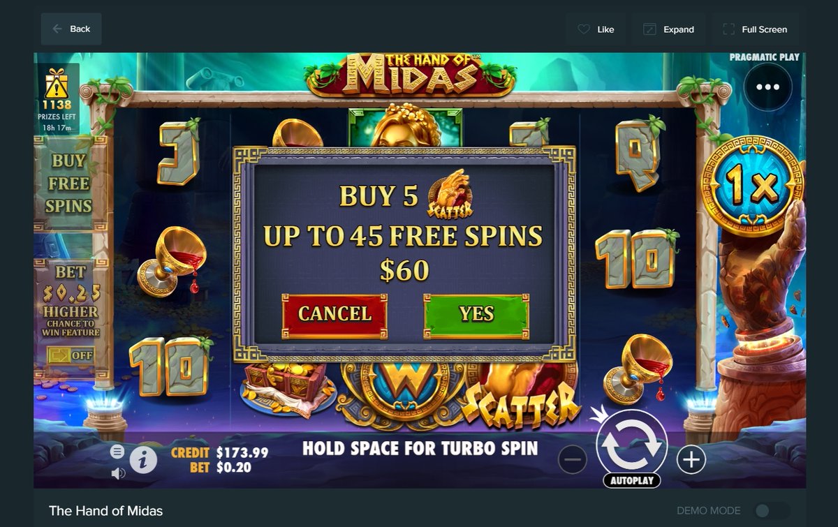 Duelbits's tweet photo. 🚀1000 comments saying ''Duelbits'' and we'll give one person the amount this Bonus Buy landed on! Hint: It's more than what we spent.

-RT, 💚and comment to take part.

🤑The Hand of Midas is also a part of our $10,000 tournament! Check it out here:
https://t.co/thJyTsLDB2 https://t.co/02wb7bFMOB