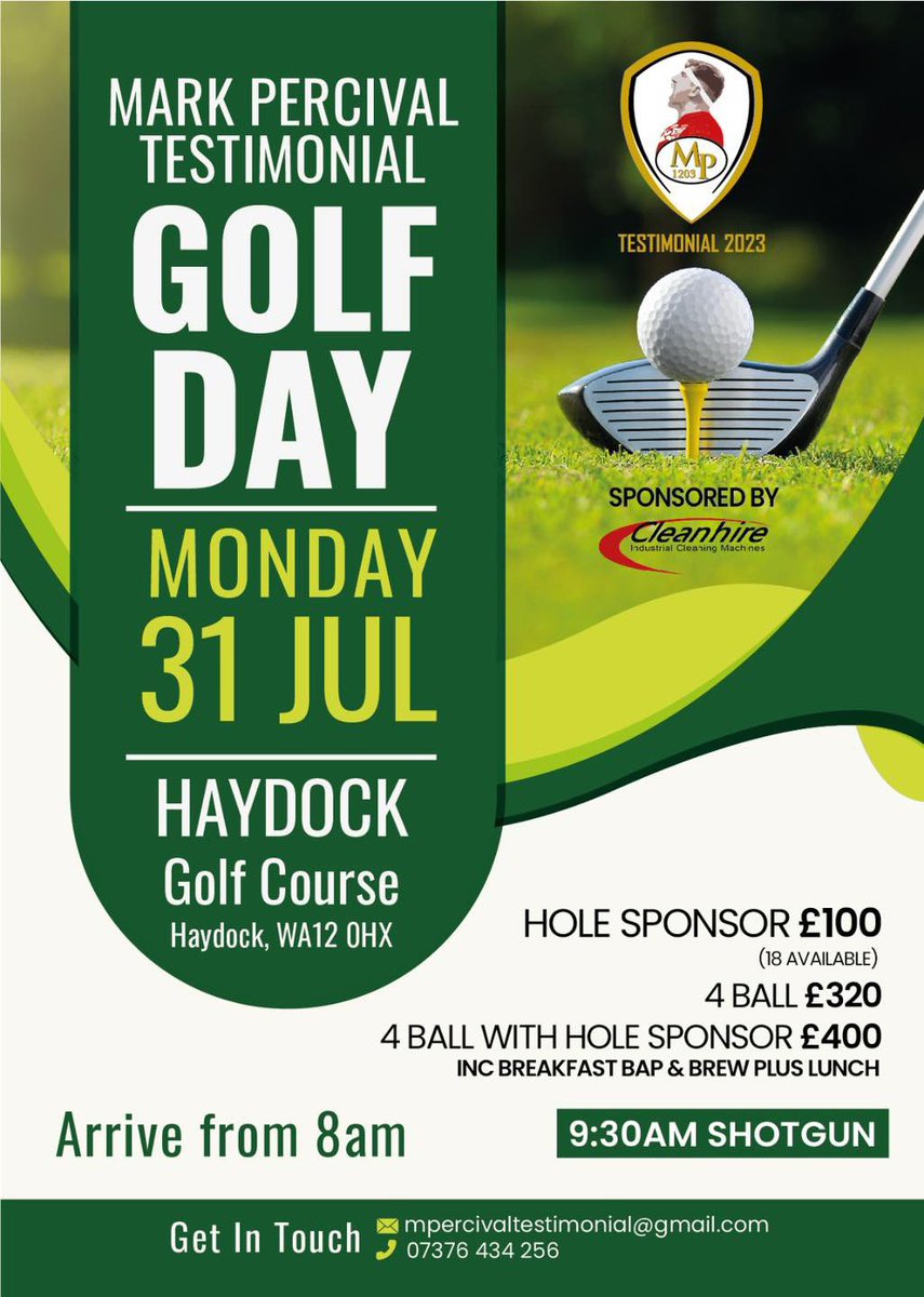 Still chance to book onto @MarkPercival22 Golf Day down at Haydock