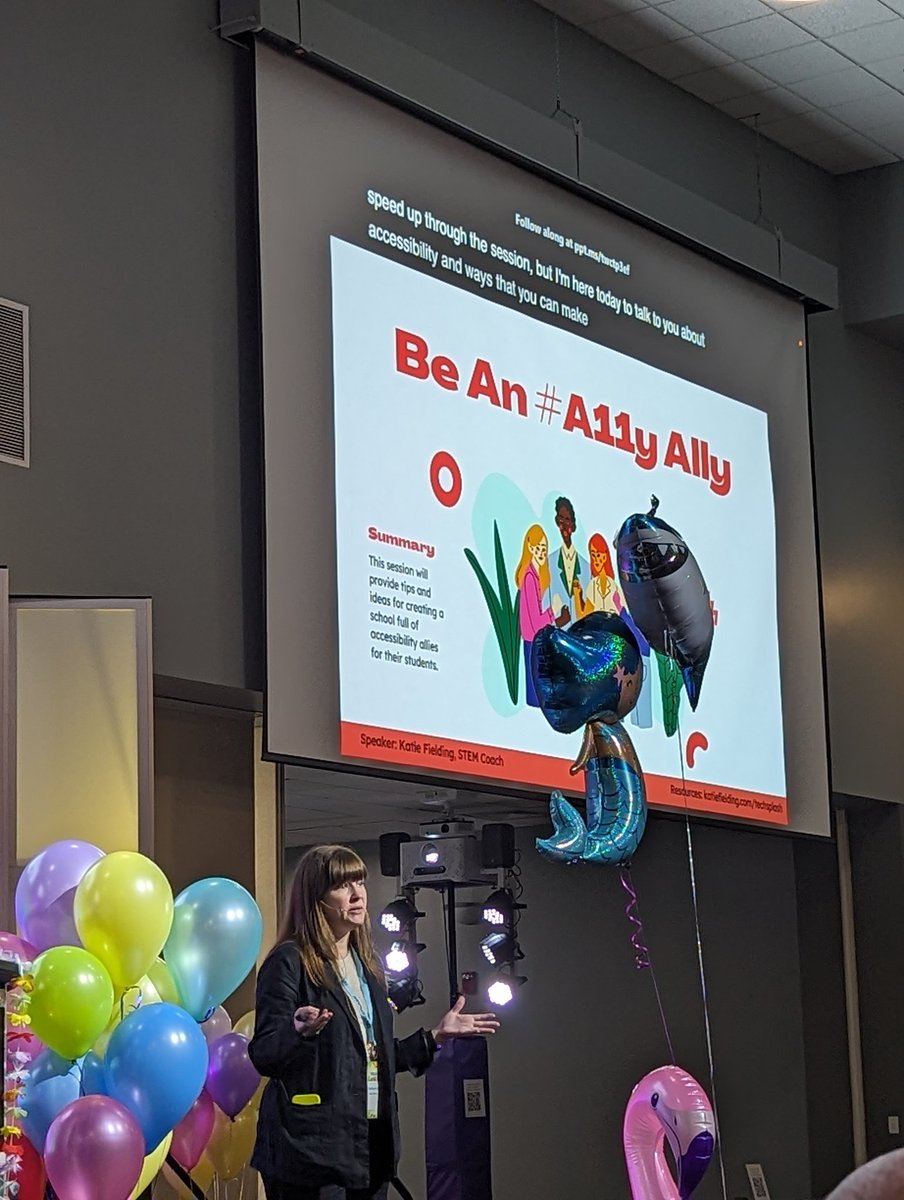 PHausEDU's tweet photo. Enjoying learning from and being inspired by @KatieF at #TechSplash23 

Modeling accessibility and inclusion from the very beginning.

#A11y #teachers #education #edutwitter #accessibility #RemoveBarriers https://t.co/fe7FUcAYRz