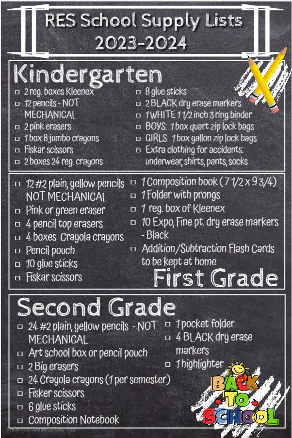 RES_LIONS's tweet photo. RES School Supply Lists for the 23-24 school year! https://t.co/GiRLgyBdSG