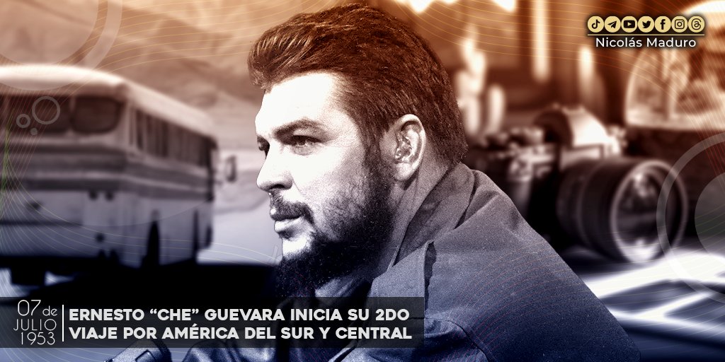 NicolasMaduro's tweet photo. En su segundo viaje por nuestro continente, Ernesto Guevara definió su carácter revolucionario, al atestiguar la realidad y el dolor de nuestros Pueblos, el "Che" profundizaría en el humanismo y las ideas antiimperialistas que lo guiaron el resto de su vida. https://t.co/MqZ0ermWLg