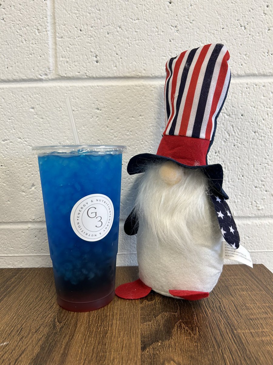 July 4th may have passed but keep the fun going by ordering The Patriotic! 🦅🤍❤️💙

#centertonar #NWArkansas #centertonarkansas #proteinshakes #G3Centerton #healthliving #energyteas #CentertonAr #G3Nutrition