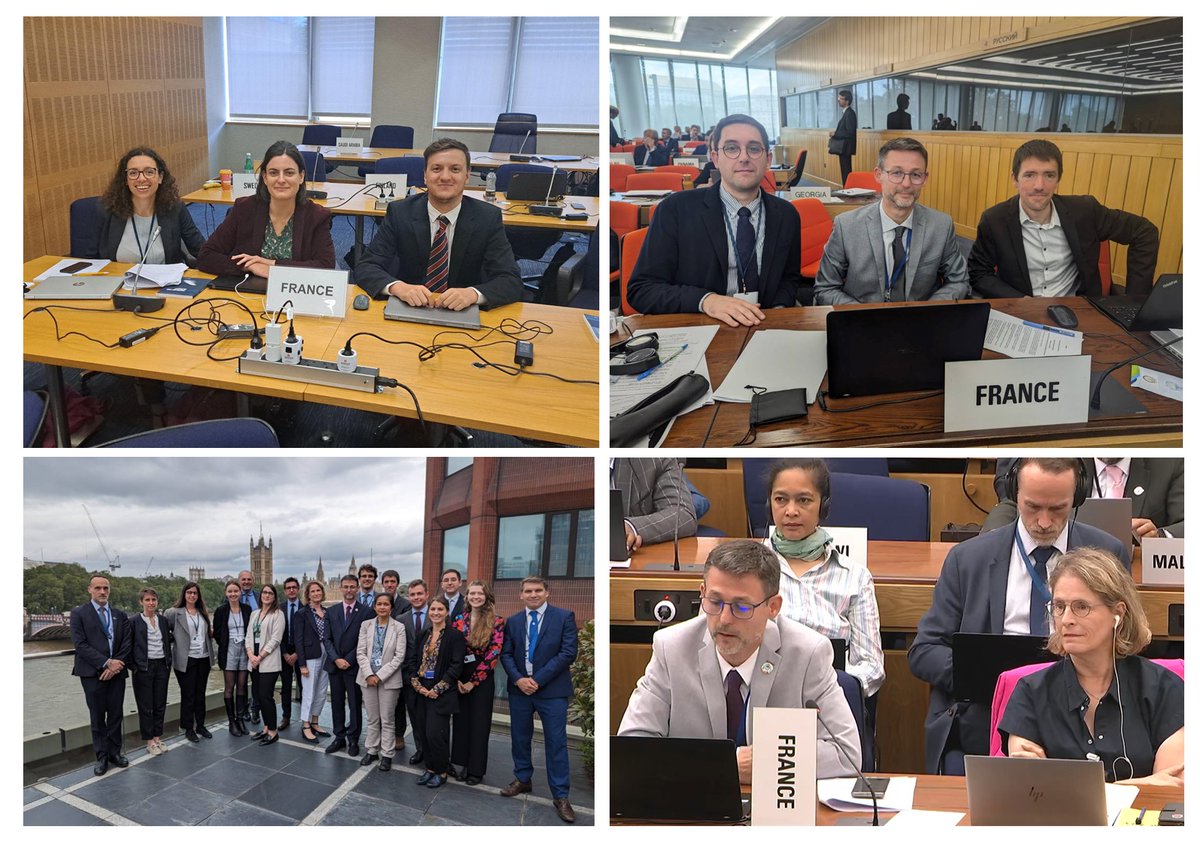 FranceOMI's tweet photo. #MEPC80 10 jours, 1700 participants, 32 membres au sein de la délégation 🇫🇷 !
Des avancées historiques : adoption de la stratégie de l’OMI pour décarboner totalement le transport maritime en 2050, avec des étapes en 2030 et 2040, adoption de la ZMPV Méditerranée. Plus d'infos: https://t.co/ZS2TebOckd