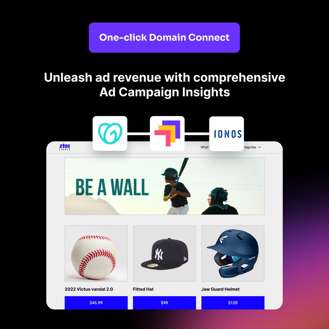 getmodadotio's tweet photo. 5️⃣ Simplified Domain Setup: One-Click Wonder! 🌐

Moda's one-click integration with GoDaddy and Ionos makes domain setup a breeze. 

Say goodbye to headaches and hello to smooth sailing! ⛵️ https://t.co/Zq6gwX2kj2