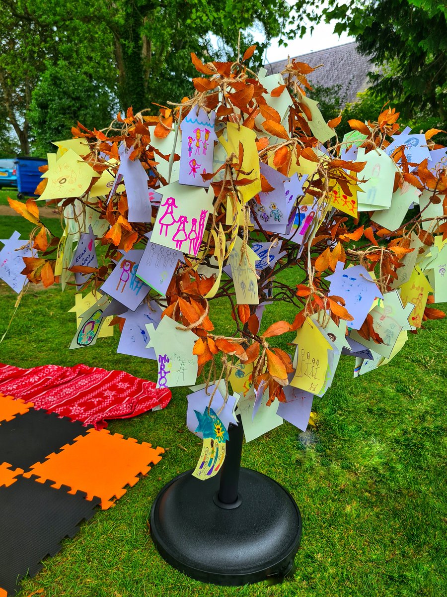 We can't believe that #JerseyChildrensDay was nearly a week ago, and the lovely photos keep coming in! Here are pix from the Child and Families Hub stand of their family tree. Children drew their families on paper cut out houses which they were invited to hang on the family tree.