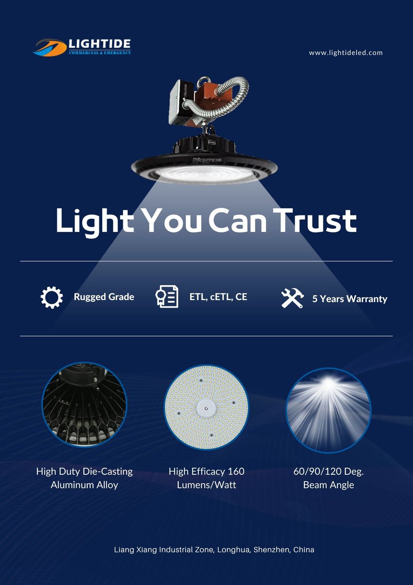 Lightide_led's tweet photo. https://t.co/9EoCgmJpVX Looking for a reliable lighting solution for your industrial space?Look no further than our round LED high bay with battery backup! https://t.co/fEaaxplXGa