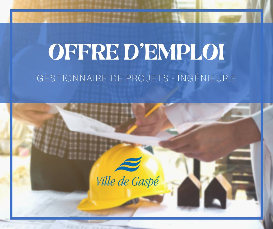 Tu souhaites être un.e des joueurs.euses clés au développement de la Ville de Gaspé? Tu as le goût de travailler et d’évoluer dans un environnement convivial et stimulant? Tu possèdes une formation en génie civil? La Ville de Gaspé a besoin de toi! 👉urlz.fr/myXH