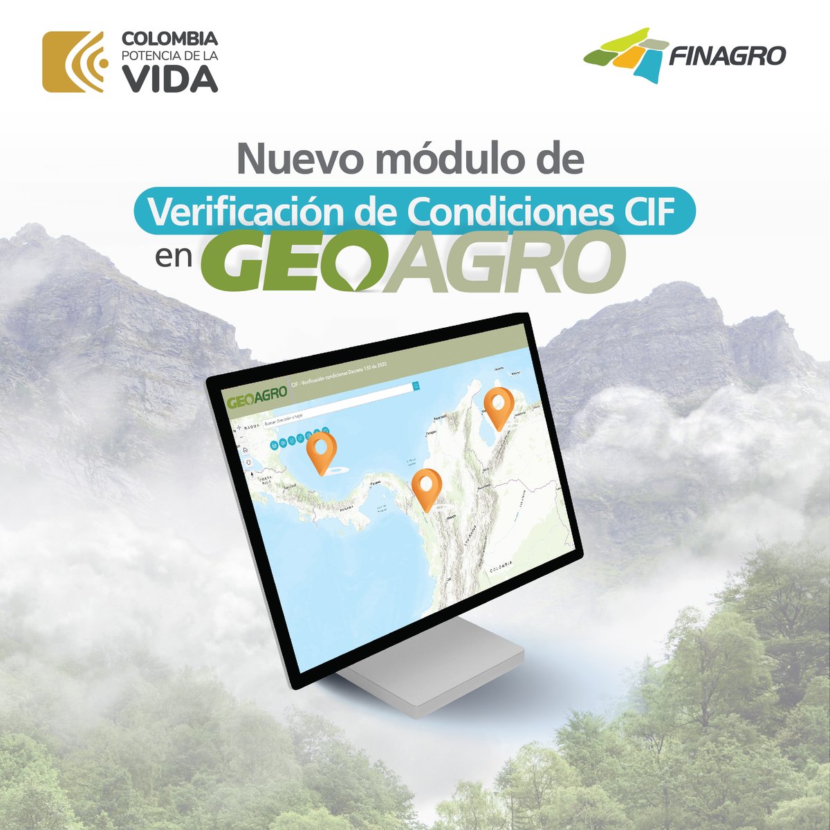 Finagro's tweet photo. ¿Pensando en un proyecto de conservación de bosque natural 🏞️?👏
🟢Para tener información de las delimitaciones geográficas y detalles específicos de tu proyecto, ahora cuentas con un módulo nuevo en GeoAgro. 
Conócelo aquí 👉https://t.co/c8GpjuIB9f https://t.co/mvqo1AaG2M
