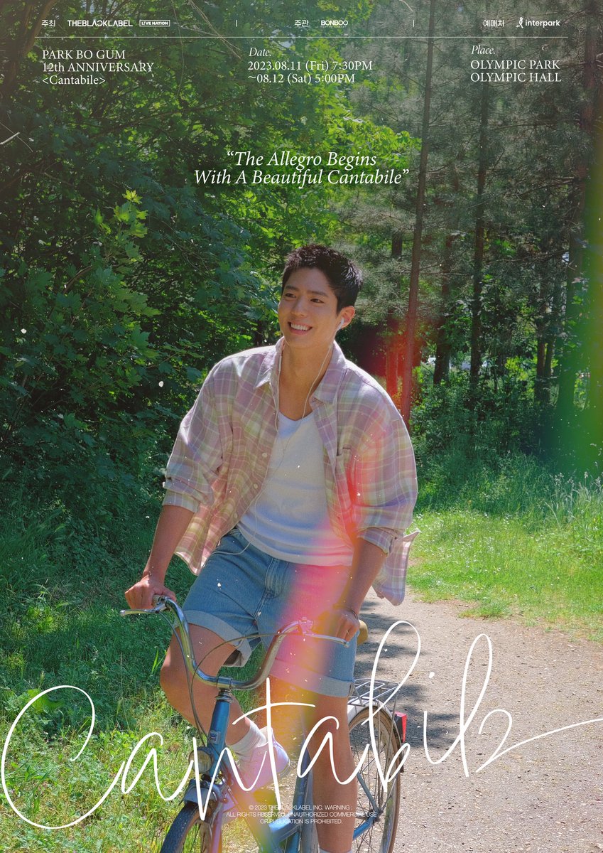 PARK BO GUM 12th Anniversary <Cantabile>

우리들의 시간이 언제나 노래하듯 즐겁기를.
The Allegro Begins With A Beautiful Cantabile

#박보검 #PARKBOGUM #Cantabile
#THEBLACKLABEL #더블랙레이블