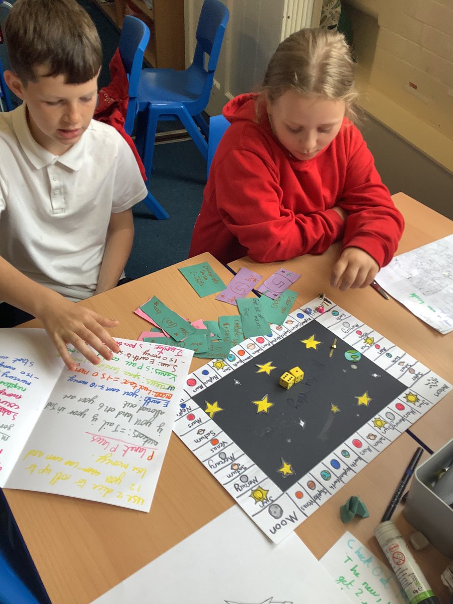 MissButlerFP's tweet photo. Year 6 have worked in teams to be creative to research, plan, design, write instructions and make their very own board game! We thought about what careers this would involve, from designers to marketing! The children love testing each others games out and giving feedback! https://t.co/Jl2MHjrHOD