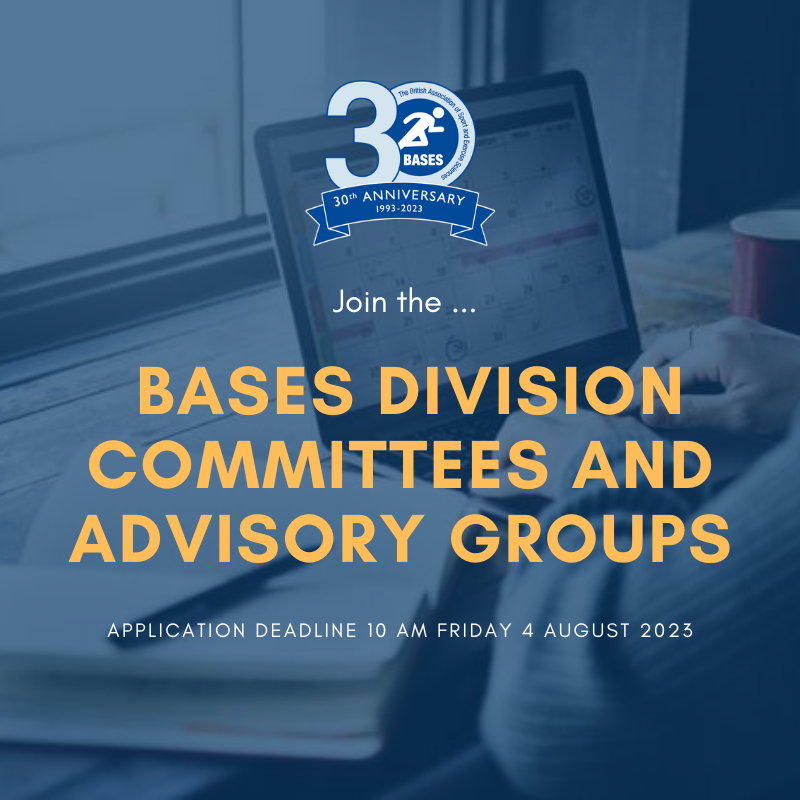 CASESsocial's tweet photo. There are currently roles available in the BASES Division Committees and Advisory Groups. These include the Physiology &amp; Nutrition, Psychology, Sport &amp; Performance Divisions as well as SEPAR, TSES, and CEP-UK Advisory Groups. Head to the link for more info https://t.co/si8ApmAOJt https://t.co/Fd2rSqy8iA