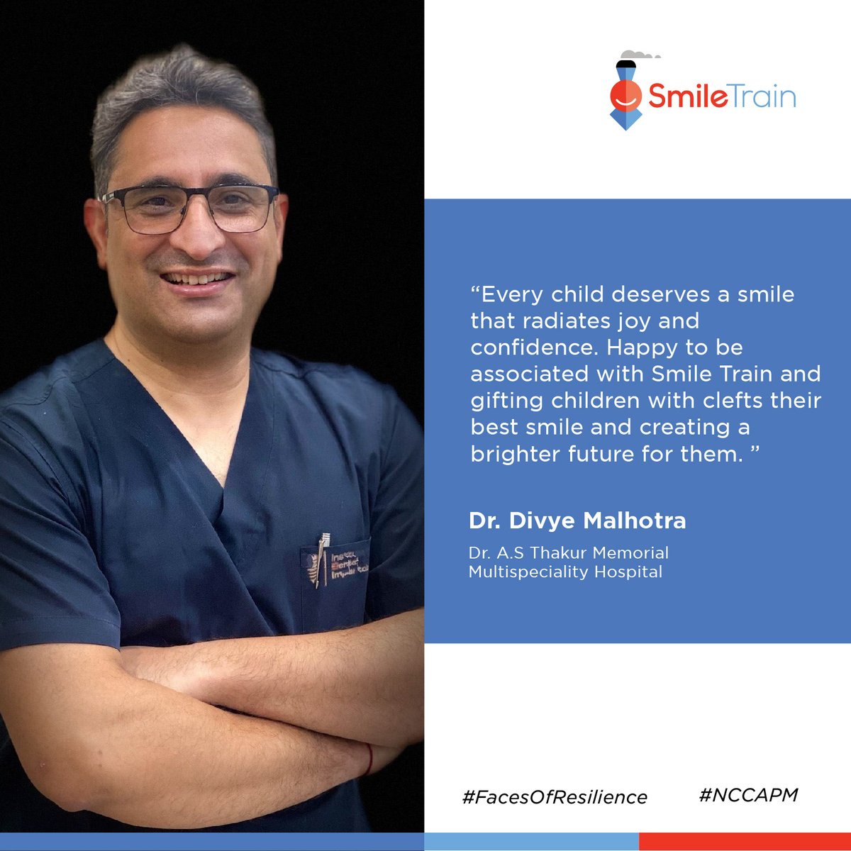 SmileTrainIndia's tweet photo. Every child deserves the best, and we couldn't agree more with our valued #partner Dr. Divye Malhotra! <3   #NCCAPM2023 #FacesOfResilience https://t.co/qOI7SdYvqH