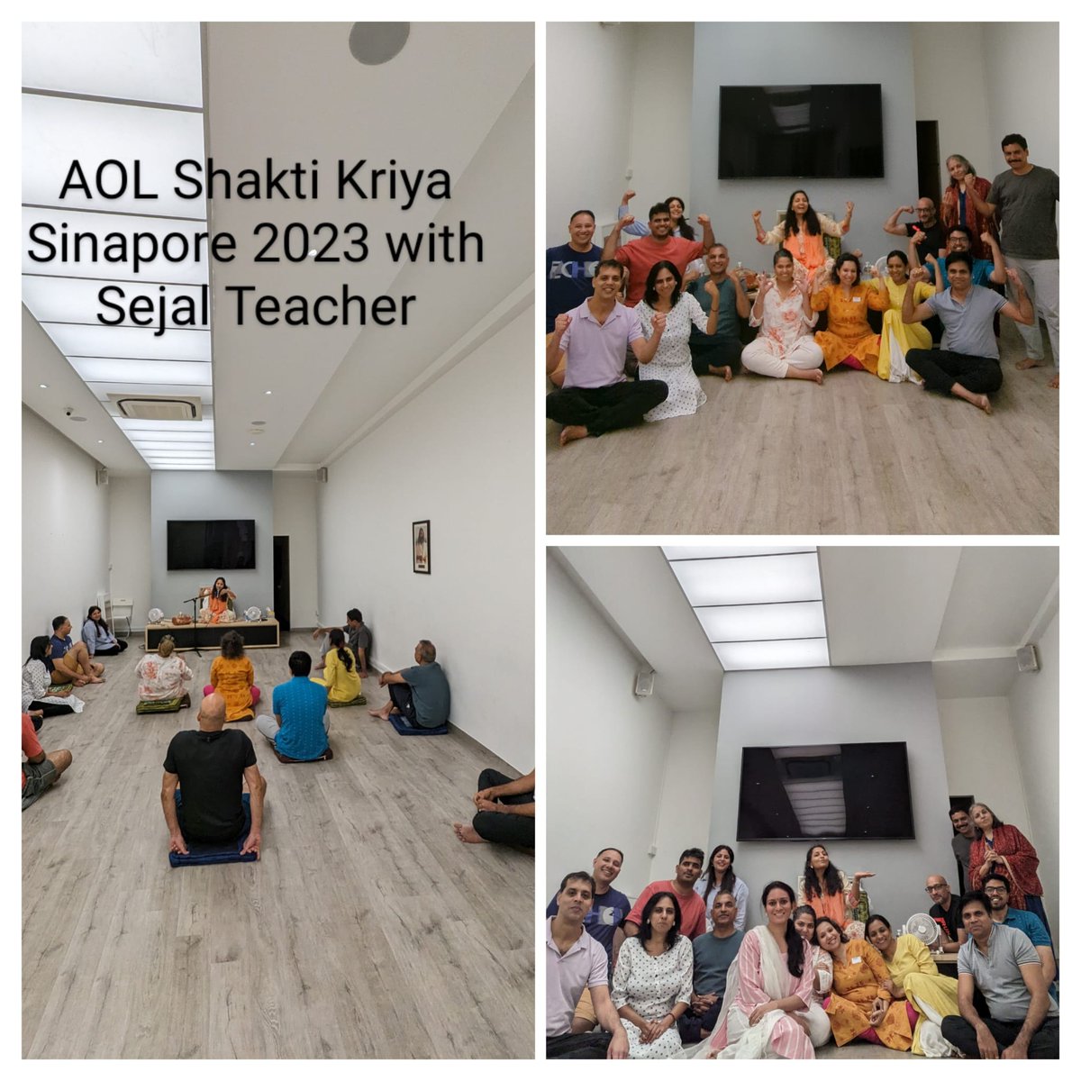LifeCoachSejal's tweet photo. Shakti filled the past two days with #Sejal_Thakkar Ji in the #Shakti_Kriya course 

Participants experienced #liveliness and #stillness within and everyone was with #glowing faces at the end of it! 
Jai gurudev 

#Singapore 
#Spread_Happiness 
#Artofliving 
#meditatedaily https://t.co/i4xigefO7J