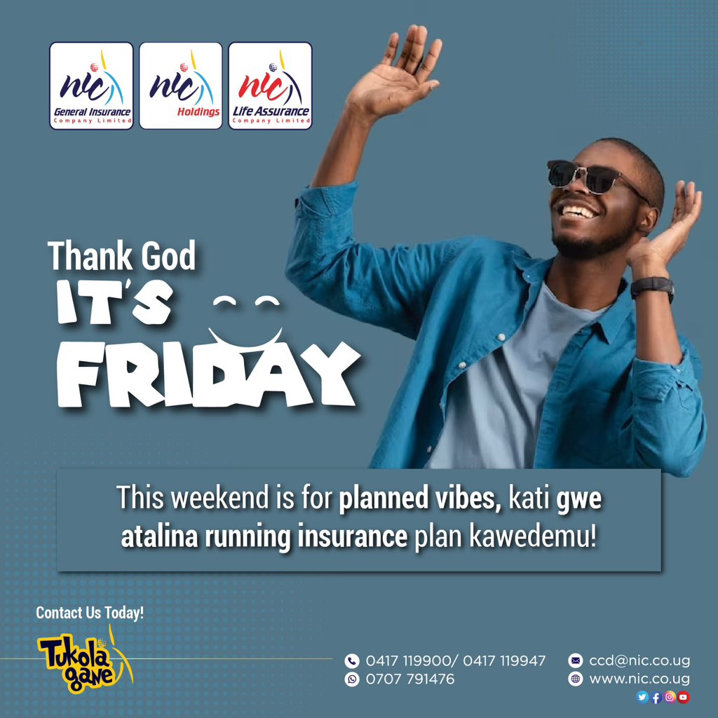 nicholdings's tweet photo. Happy Weekend!
#NICGeneral #NICLife #Tukolagane #TGIF https://t.co/eRv2IakAFt