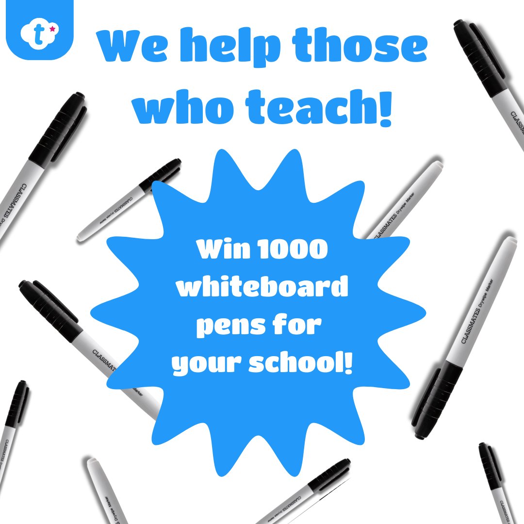 📣 WE’RE GIVING AWAY 1000 WHITEBOARD PENS!!! You spoke & we listened! We're doing even more today to help those who teach💙 You could win ONE THOUSAND whiteboard pens for your school! To enter… 💙 Reply with “1000 WHITEBOARD PENS” (1 reply= 1 entry, so enter as many times