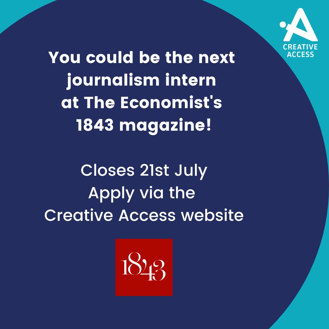 _CreativeAccess's tweet photo. If you’re an aspiring journo, here’s your chance to join @1843mag as a journalism intern & gain invaluable experience in features & narrative. We spoke to @TheEconomist #CAintern Anthony to find out what it's really like working there!
🗓 21/07
🔗 https://t.co/xd8DOCdoCY https://t.co/g8yYH4EhDv