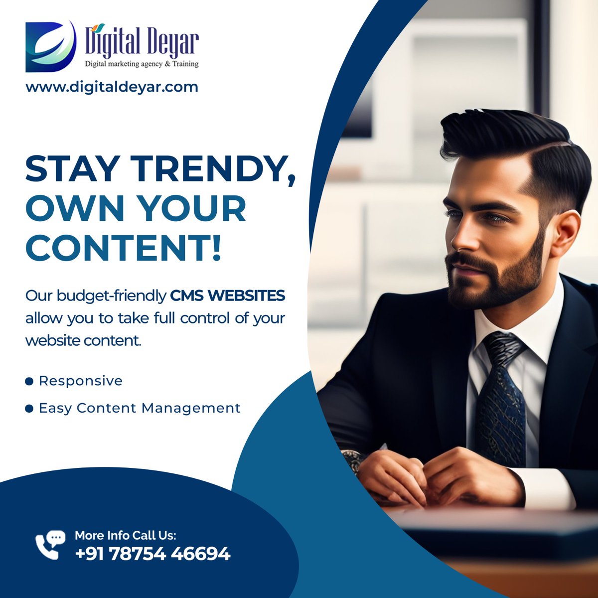 DeyarDigital's tweet image. Our expert team specializes in crafting dynamic, user-friendly websites powered by Content Management Systems (CMS).
For more information:
+91 7875446694, +91 7012964615
#CMSWebsiteServices #WebDevelopment #ContentManagement #WebsiteDesign #DigitalSolutions #OnlinePresence