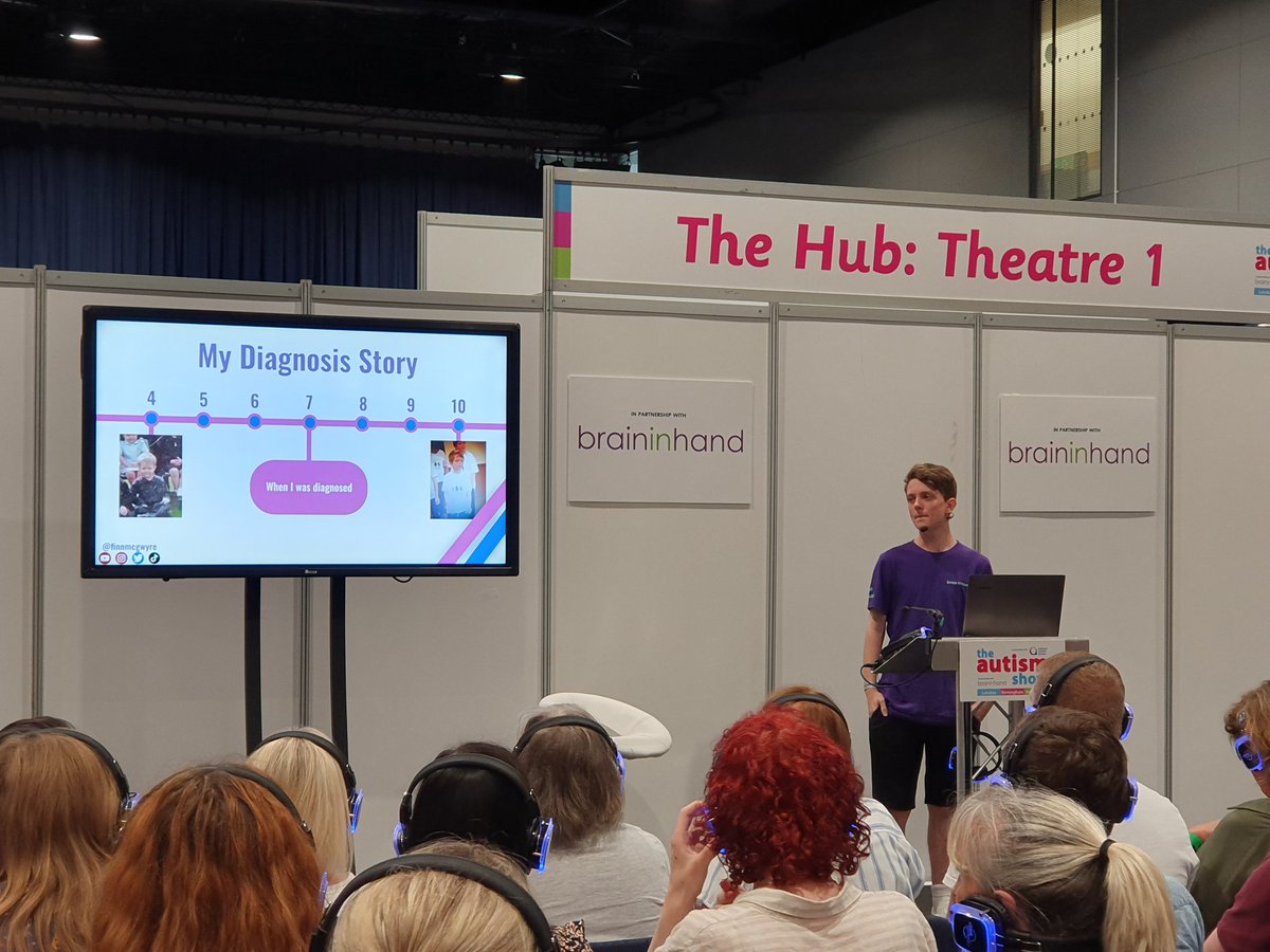 At #theautismshow so inspirering as a Mum and professional, listening to a personal journey towards adulthood.