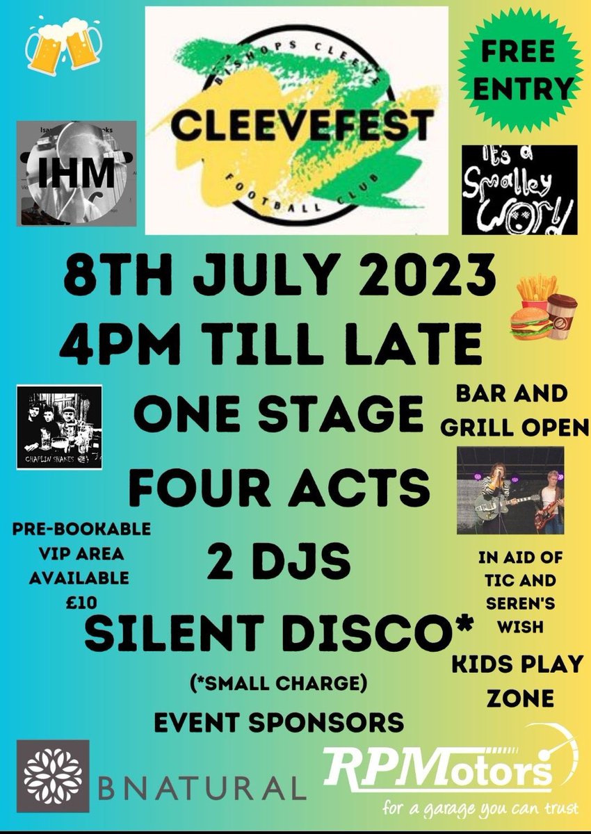 Our preseason friendlies kick off tomorrow when we welcome @ShipstonFC to our new home at @BishopsCleeveFC for a 2pm KO.

Following the game ‘Cleevefest’ will be kicking off at 4pm, it’s free to enter and will be a mixture of food, drink & live music for all the family! 🔵⚫️