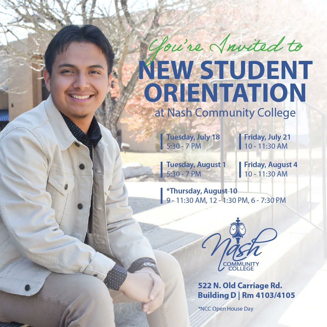 CALLING ALL NEW NCC STUDENTS! 

Make plans to attend New Student Orientation! Students will learn what it means to be a Nighthawk, planning your education, how to keep your financial aid, campus resources, career placement, student engagement, how to register for classes &amp; more!