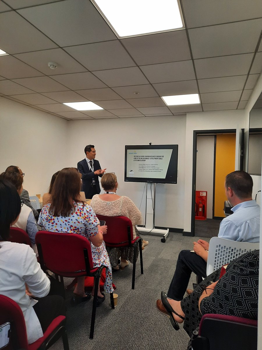BarbaraGrabher's tweet photo. Important and amazing work done on a systematic literature review on event tourism an #UNSDGs presented by @ShinyongJung #surrey2023 https://t.co/Ls6FrFJBli