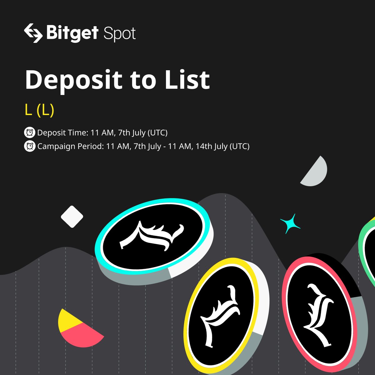 bitget's tweet photo. #Bitget Deposit to List #LxBitget
#Bitget D2L of $L starts NOW.
Deposit is LIVE
✅ Grab $10,000 worth of $L Prize Pool! @Lthememecoin
More details: https://t.co/JoMXYs1MaE https://t.co/IJw6EbCzZq