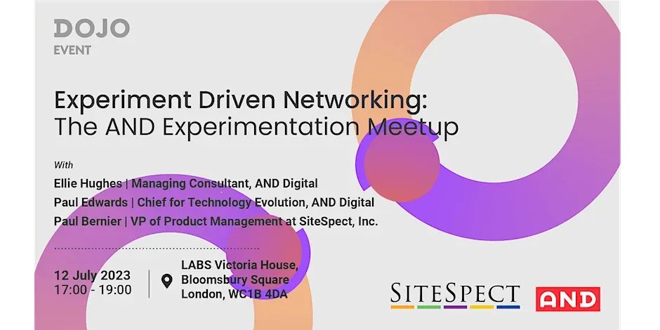Mark your calendars for an exciting event: Experiment Driven Networking: The AND Experimentation Meetup!

📅 Wednesday, 12 July 2023
⏰ 5:00 PM - 7:00 PM BST
📍 LABS Victoria House Bloomsbury Square London WC1B 4DA 

Don't miss this opportunity! buff.ly/3CYyqMF