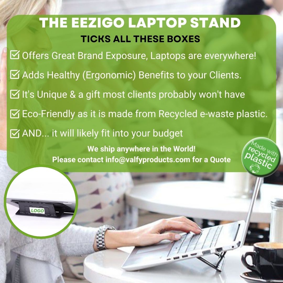 Boost your productivity while reducing your carbon footprint. Join us in the movement towards a greener future. Get your eezigo laptop stand today! 

Watch our story: youtu.be/Mvliiesg8JQ 
 
#SustainableLiving  #GoGreen #EezigoLaptopStand #ValfyProducts #CircularEconomy
