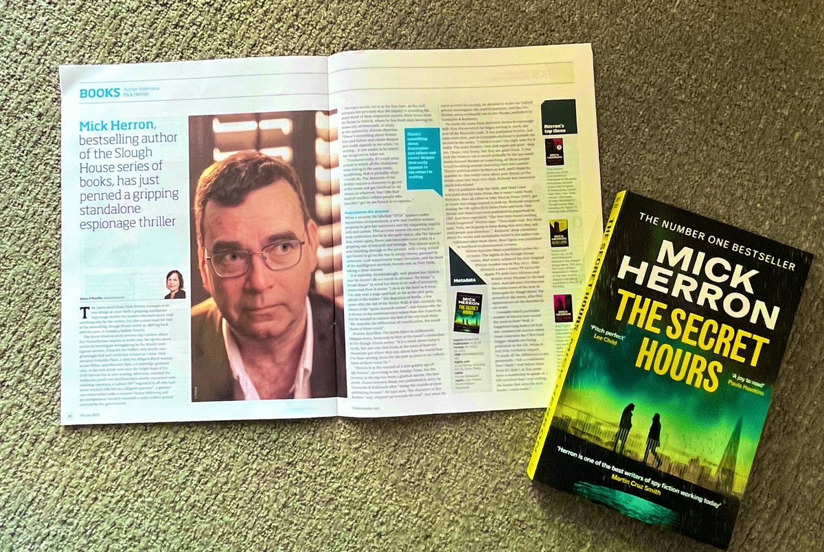 Great interview with Mick Herron in today’s @thebookseller on his writing career and new novel The Secret Hours. Big thanks to @aliceokbooks for making this happen! @BaskervilleJMP @johnmurrays