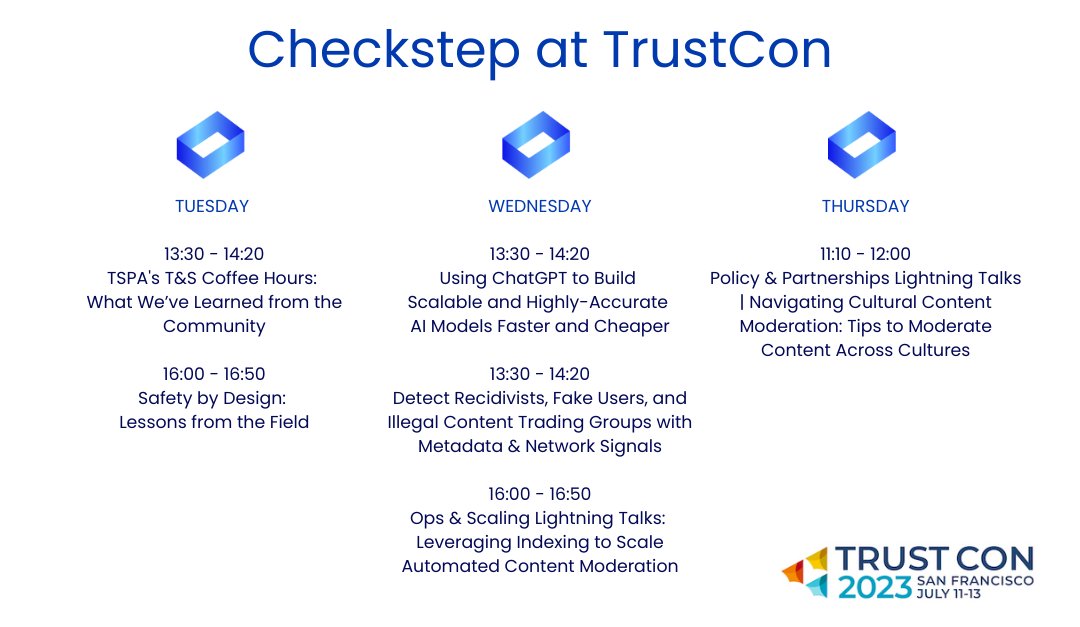 If you are attending #TrustCon next week you can find us at the following sessions. Why not book in some time with us? bit.ly/3rkSKVR