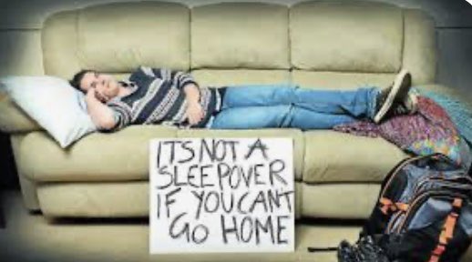 SallyAnneDicken's tweet photo. Do you know what ‘sofa-surfing’ is? It’s often hidden and invisible, just like the message in our post.🏠
Sofa surfing is another type of homelessness, where people sleep on friends' or strangers' sofas because they’ve nowhere else to go. 🛋️
Let’s raise awareness #SofaSurfing https://t.co/SluXPai92l