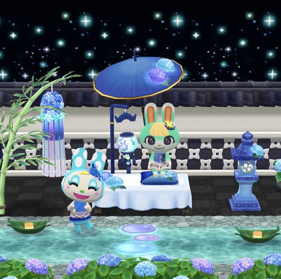 pocket_chi's tweet photo. Orihime &amp; Hikobosi🌌 
 #ポケ森  #ポケ森レイアウト https://t.co/MpseNYrNAq