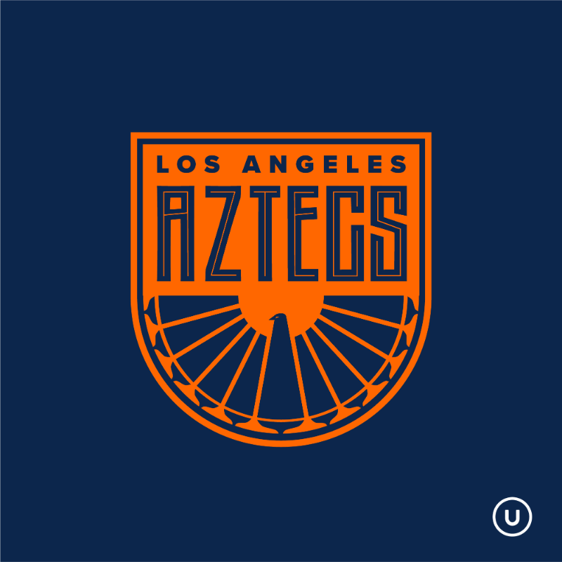 designfootball's tweet photo. The Los Angeles (LA) Aztecs stage of the Defunct Club Crest Redesign challenge has been superb so far. This entry's from @Utkesen.
#DCCR