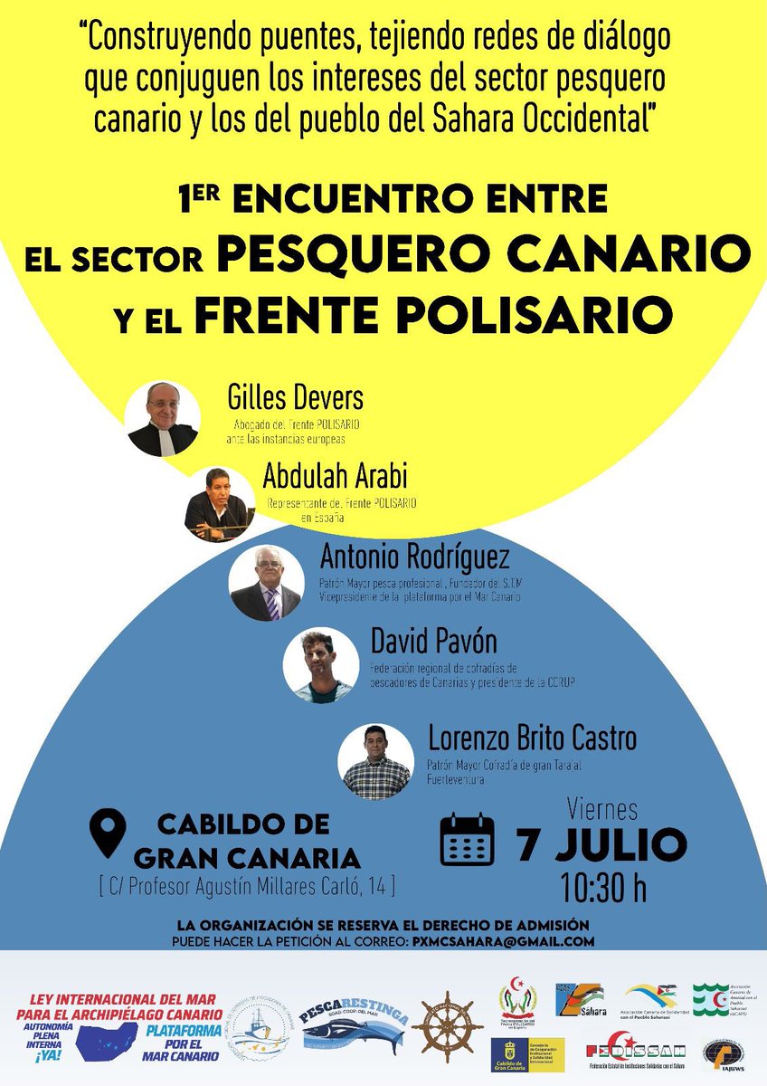 iajuws's tweet photo. Rueda de prensa previa al primer encuentro entre sector pesquero canario y F. @Polisario_Es 

Seguimos trabajando por la soberanía permanente del pueblo saharaui sobre sus recursos naturales y el respeto a su derecho a la autodeterminación y la independencia. https://t.co/mbliuNAobu