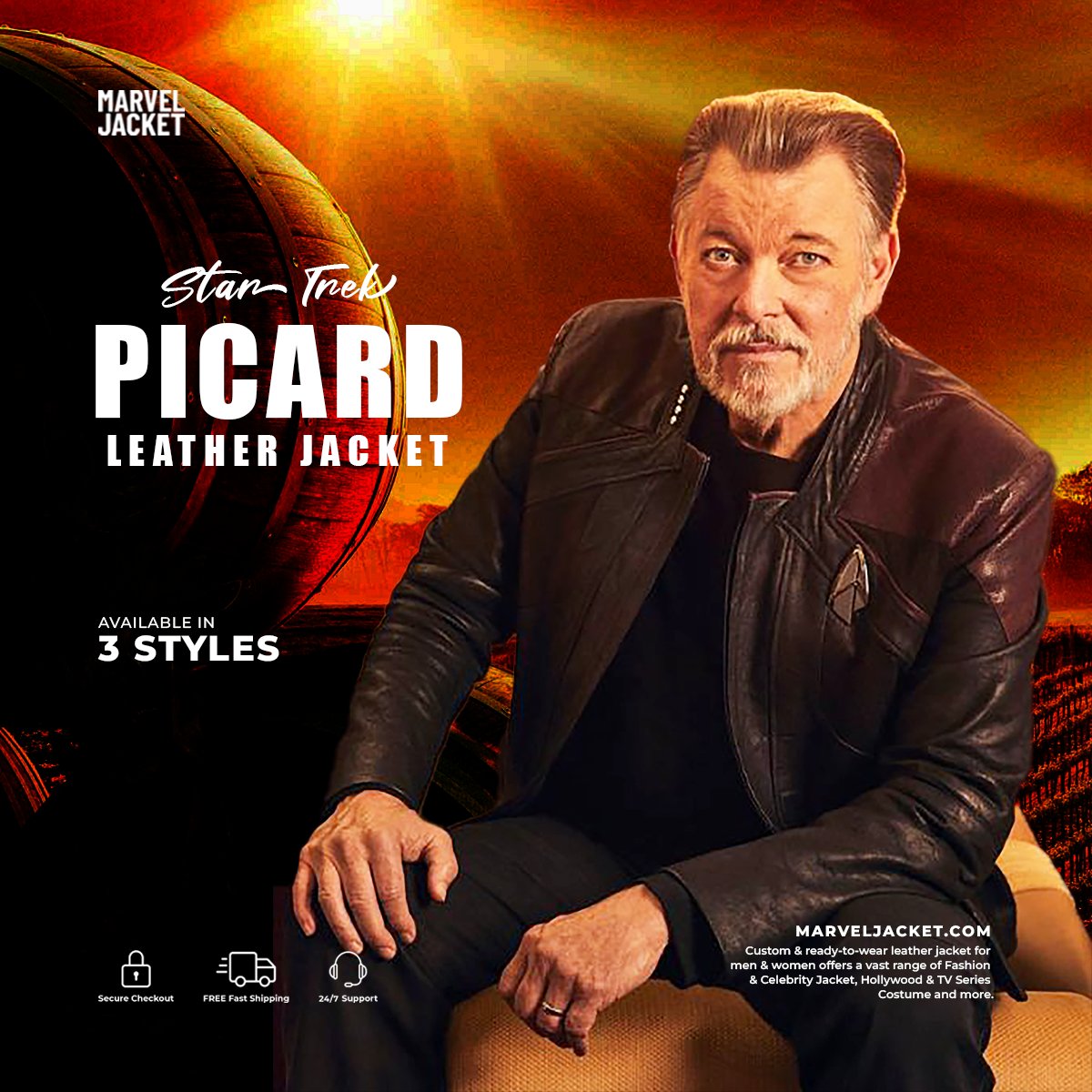 marveljacketusa's tweet photo. Command attention with the Jonathan Frakes Star Trek Picard Will Riker Jacket.

#jacket #riker #picard #trek #star #frakes #jonathan #leather #riker #black #maroon #newarrivals #halloween #comiccon #netflix #movie #tvseries #marveljackets #marveljacketusa #marveljacketofficial https://t.co/bL59uLWPzM