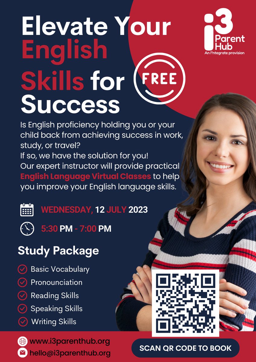 i3parenthub's tweet photo. Improve your English language skills & unlock your potential! Join our expert-led English Language Virtual Class. Enhance vocabulary, reading, speaking, pronunciation, & writing skills. Don't miss out! Register now: https://t.co/iOCMRNqg2J
#EnglishLanguageClasses #LanguageSkills https://t.co/13FnJZ3xBY