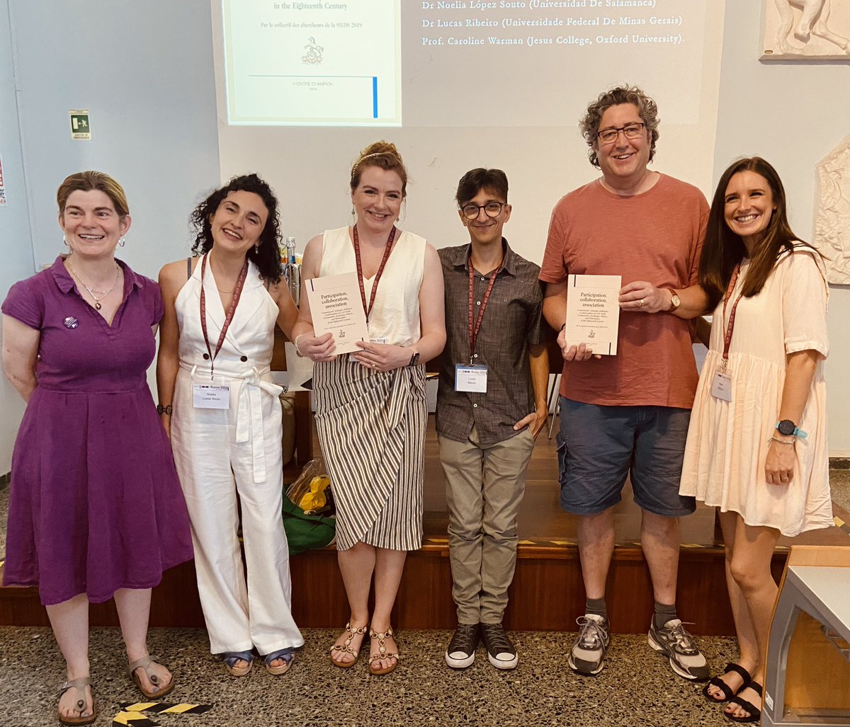 KatieAske's tweet image. What a wonderful roundtable (and celebration) at #isecs2023 for the ISECS/SIEDS Early Career Scholar (2019) just-published collection, ‘Participation, Collaboration, Association’ with Honoré Champion! @CarolineWarman @Brycchan @helen189 Noelia Lopez Souto and Lucas Ribeiro.