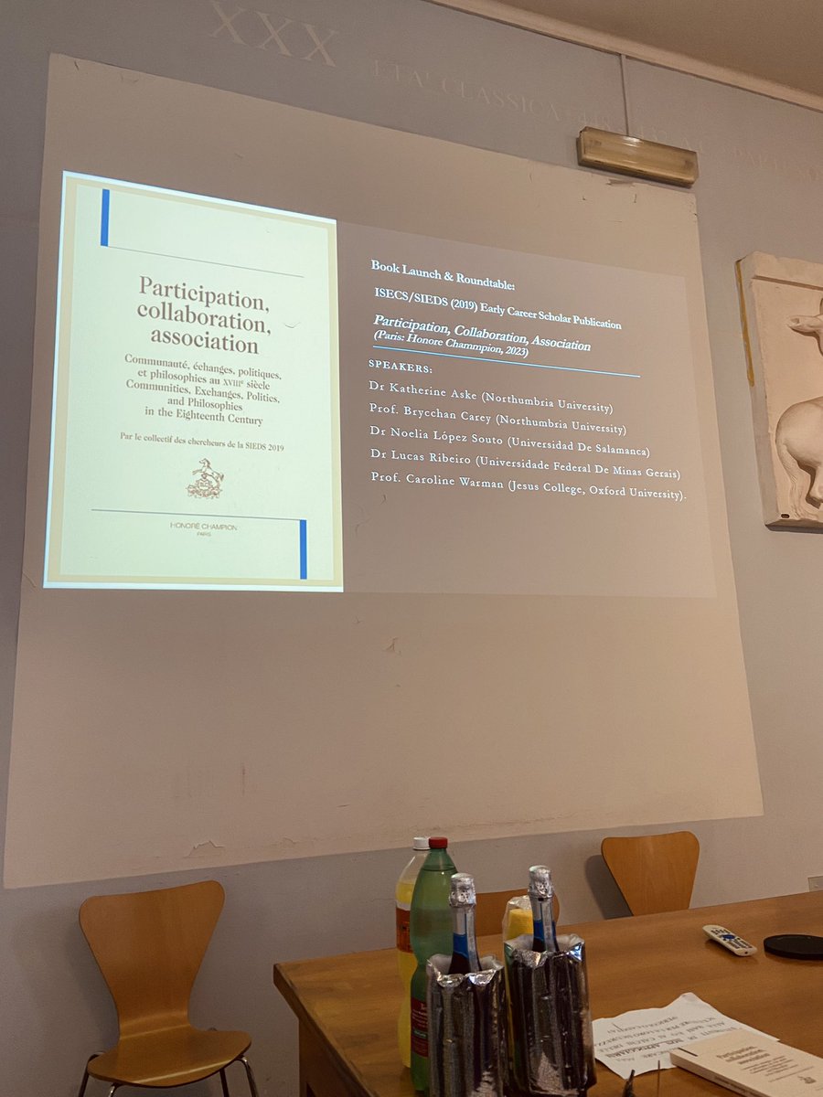 KatieAske's tweet image. What a wonderful roundtable (and celebration) at #isecs2023 for the ISECS/SIEDS Early Career Scholar (2019) just-published collection, ‘Participation, Collaboration, Association’ with Honoré Champion! @CarolineWarman @Brycchan @helen189 Noelia Lopez Souto and Lucas Ribeiro.