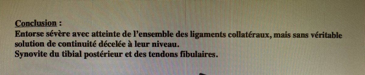 bertinmarion4's tweet photo. #doctoctoc H 73 ans , sportif , entorse sévère 06/07  attelle depuis un mois avec kine mais devant œdème et boiterie une écho  a été réalisé qui retrouve un important épaississement de plusieurs ligaments avec des collections. Légère amélioration des symptômes mais persistance https://t.co/bYBKCpX5rM